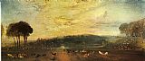Joseph Mallord William Turner The Lake Petworth sunset fighting bucks painting